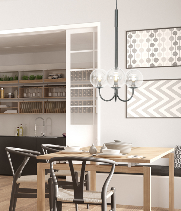 페탈 3등 원형 인테리어 펜던트 LED 식탁조명 [흑색/브론즈, 전구사은품]