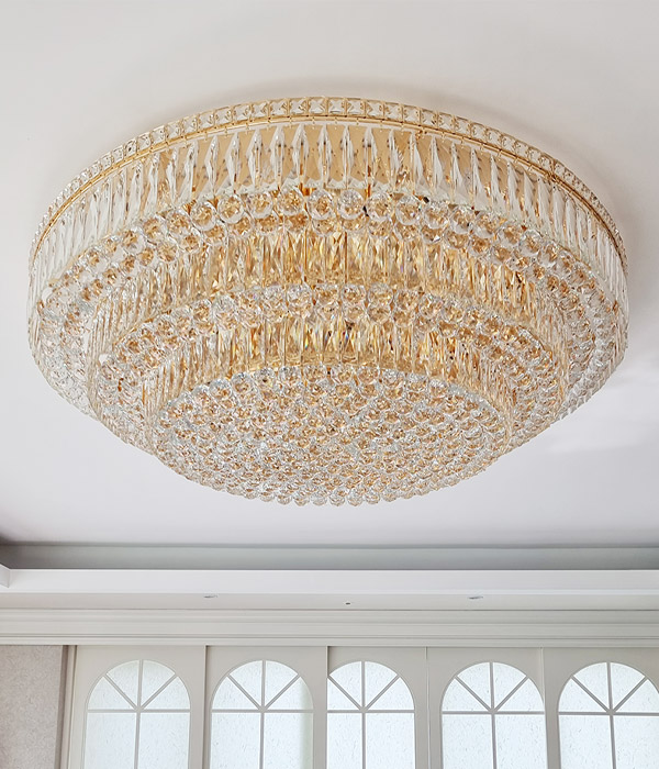 웨딩골드 원형 37등 대형 크리스탈거실등 거실전등