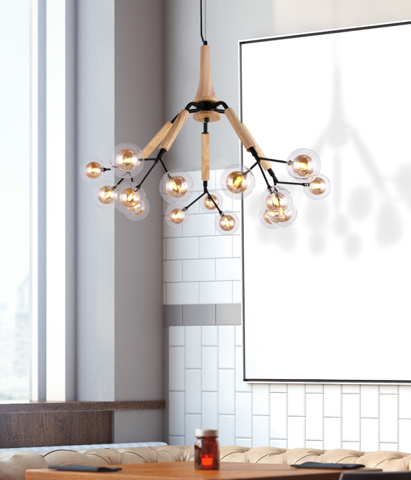 로이 15등 유리 펜던트조명 (45W)